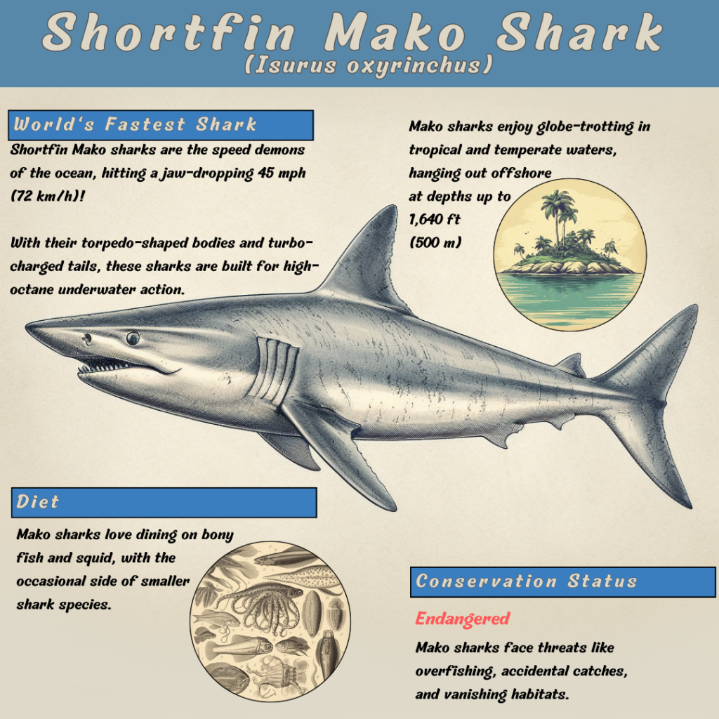 Shortfin Mako SharkInfographic