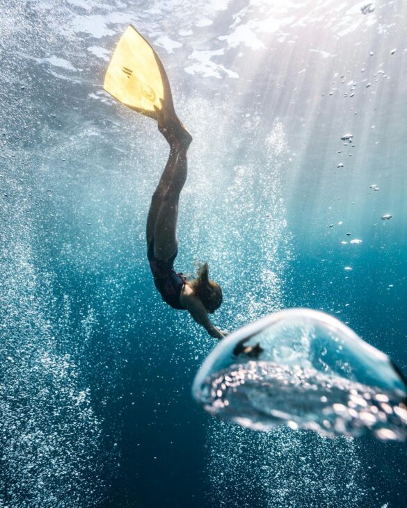 Photograph of a Woman Scuba Diving Photograph of a Woman Scuba Diving